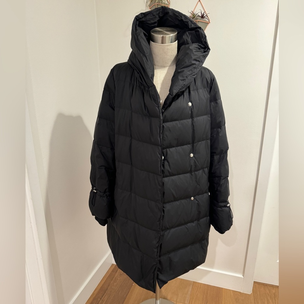 Black Hooded Puffer Coat